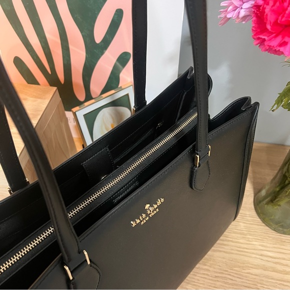 Kate Spade Black Structured Leather Tote - Picture 5 of 6